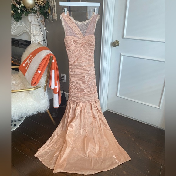 BCBG Pink Ruched Gown - Picture 1 of 3